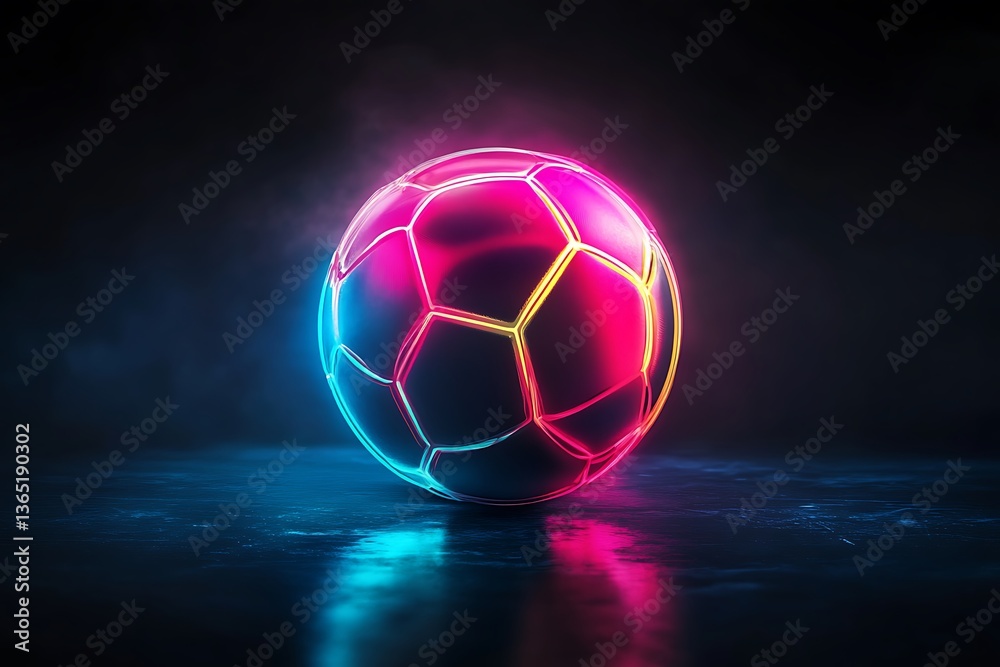 Naklejka premium Isolated white soccer sphere against a black abstract backdrop
