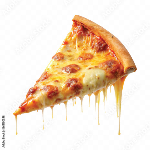 realistic delicious hot and fresh pizza dripping isolated on white background