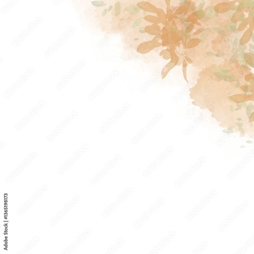 Fototapeta premium Autumn Leaves Abstract Watercolor Texture