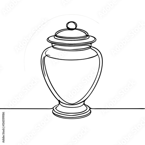 Elegant urn design in minimalistic style on a clean surface  