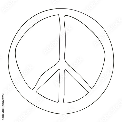 Peace symbol outline for promoting harmony and unity  
