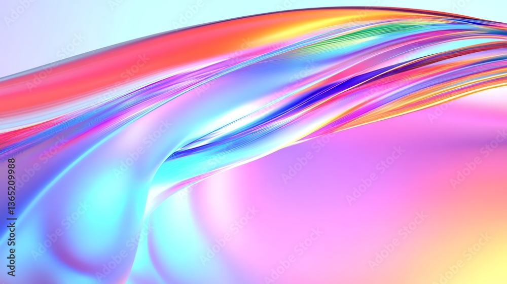 Abstract Color Wave Background with Rainbow Gradient and Liquid Effect