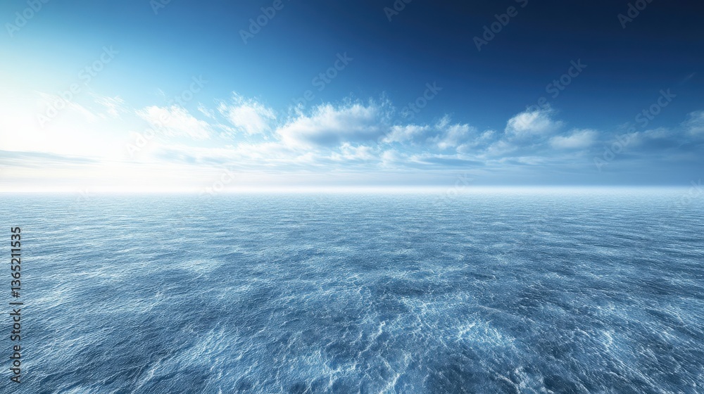 Fototapeta premium Vast Ocean Horizon Under a Clear Sky