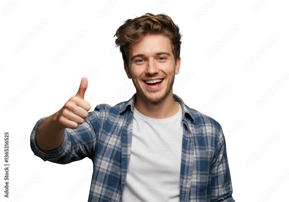 A man with thumbs up gesture and a cheerful expression A man with thumbs up gesture and a cheerful expression