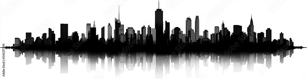 Naklejka premium City Skyline Silhouette (4)