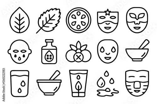 detox and cleanse related editable stroke outline 