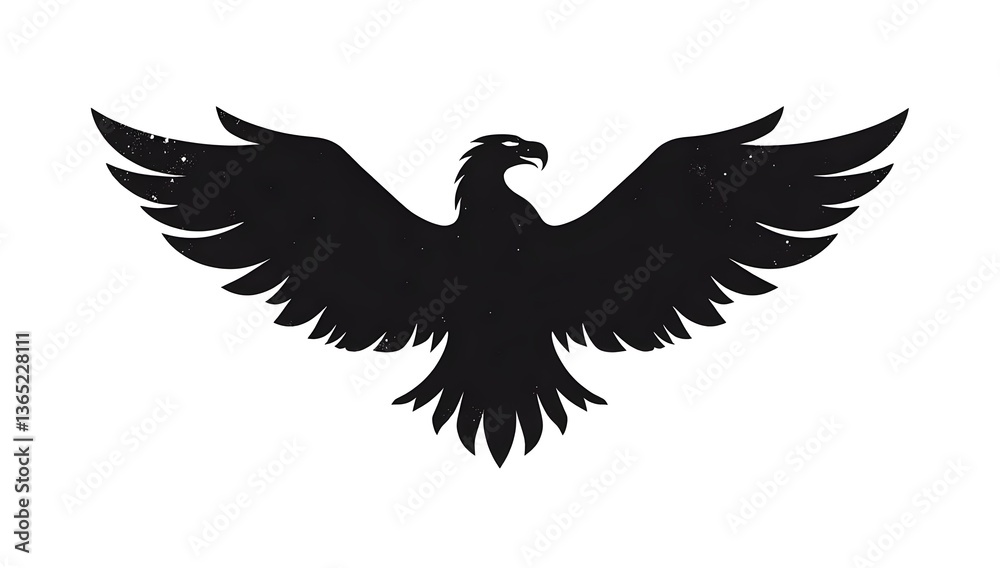 Fototapeta premium eagle with wings silhouette logo white background generative Ai