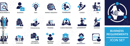 Business Requirements icon set . Documentation, Workflow, Project Management, You can easily change the color..