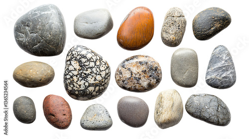 Wallpaper Mural Colorful pebbles arranged on a white background. Torontodigital.ca