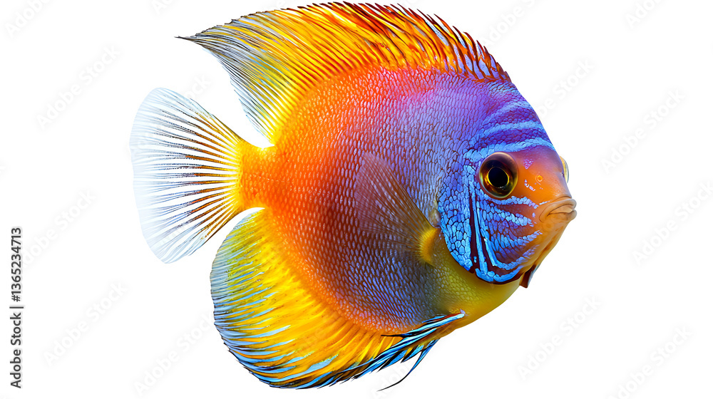 Fototapeta premium Colorful tropical fish swimming gracefully.