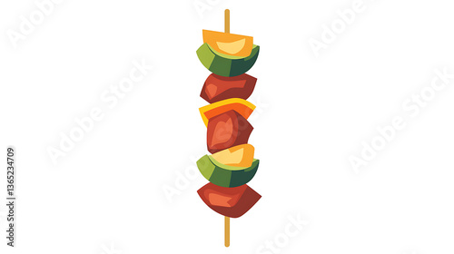 Wallpaper Mural Colorful vegetable and meat skewers on stick. Torontodigital.ca