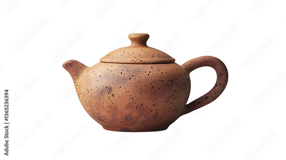 Rustic earthenware teapot with a unique design. Rustic earthenware teapot with a unique design.