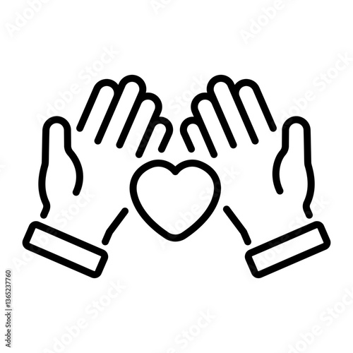 A linear style icon showing love affection 