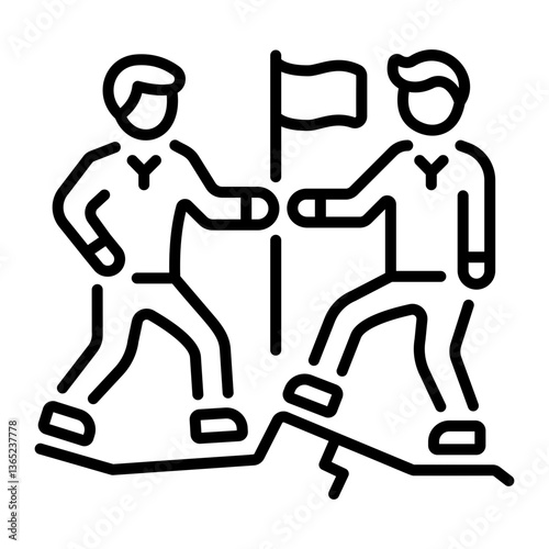 A linear style icon depicting friendship goals 