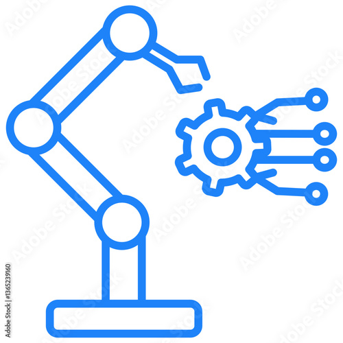 Automation Engineering Icon - Smart Technology & AI Systems Line Icon