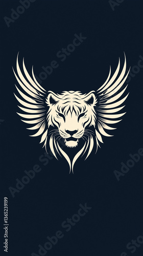 tiger head and wings