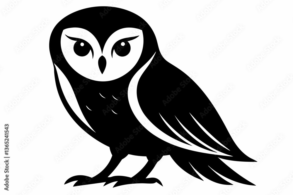 Obraz premium barn owl silhouette black vector