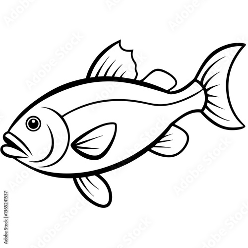  Cod Fish Vector Illustration – High-Quality Digital Graphic for Seafood Designs
