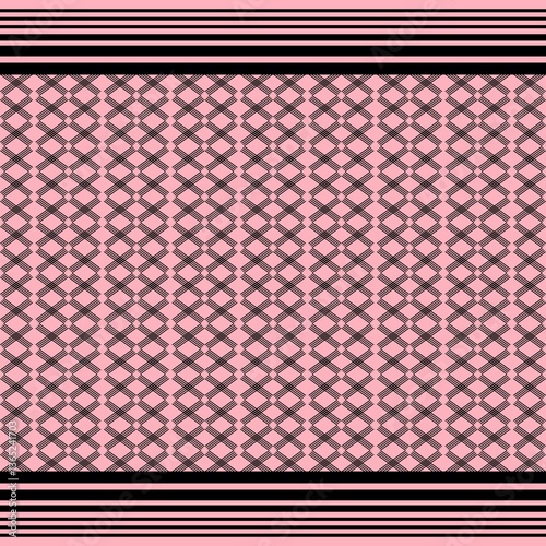 Pink and Black Geometric Diamond Pattern