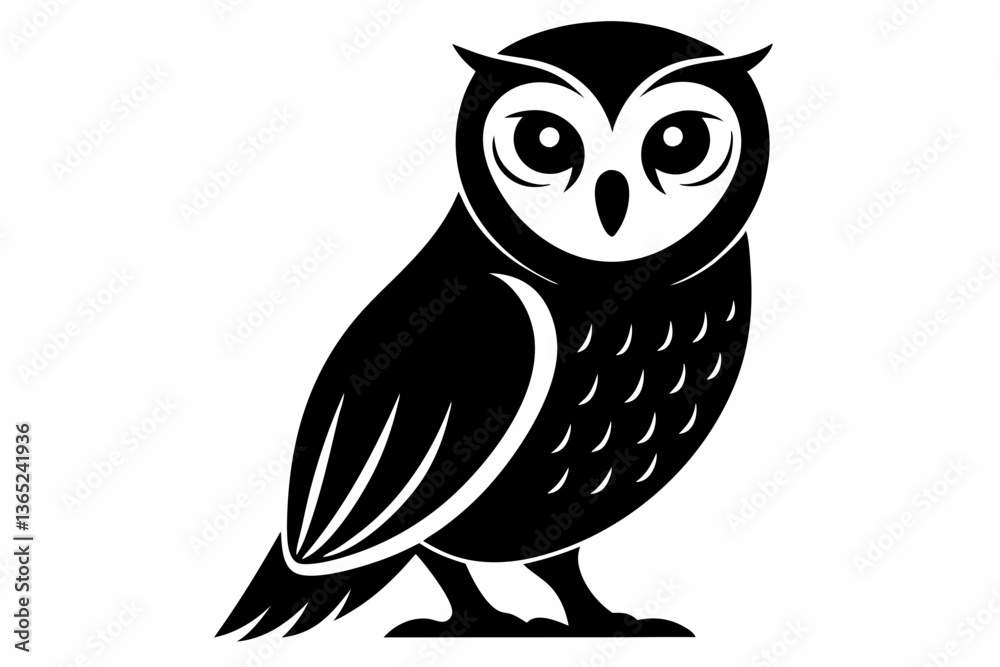 Fototapeta premium barn owl silhouette black vector