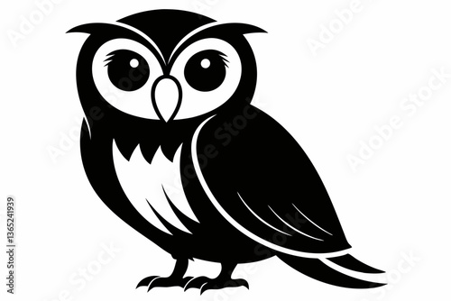 barn owl silhouette black vector