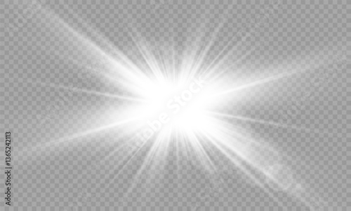 Glow isolated white transparent light effect, sun light with lens flare effect. Sun flush, Overlays, light, Sun, sunrays, transitions, lens flare, light leaks and glare in PNG format. PNG sunlight 