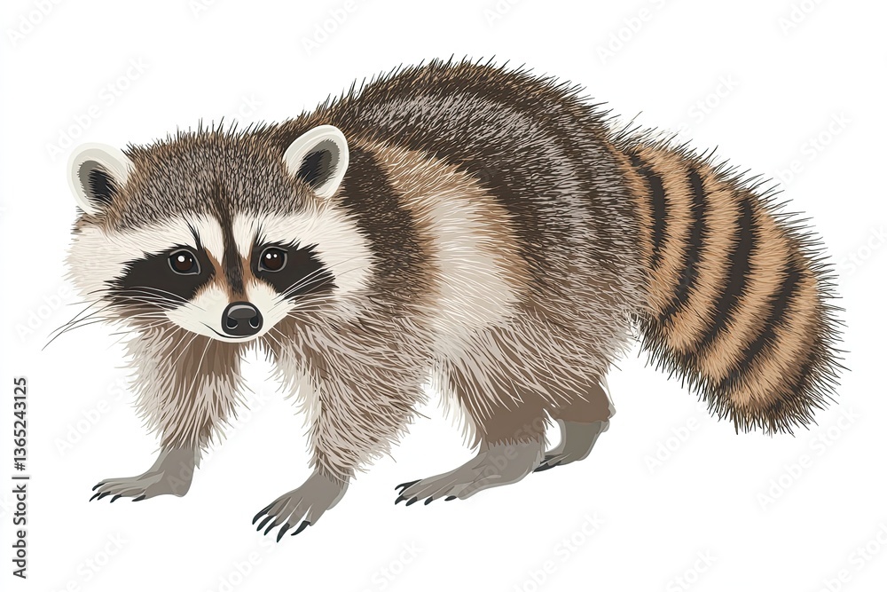 Fototapeta premium Raccoon isolated on white background