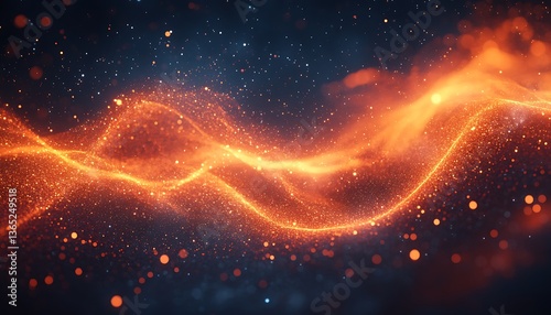 A beautiful and glowing orange wave creates an ethereal background image