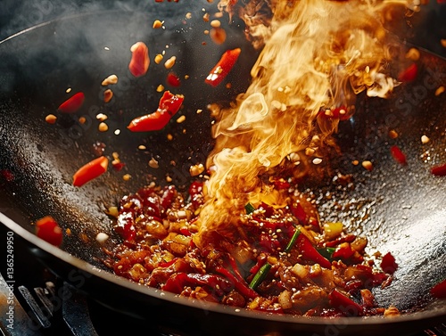 Fiery Wok Stir-Fry for Spicy Chinese Cuisine.