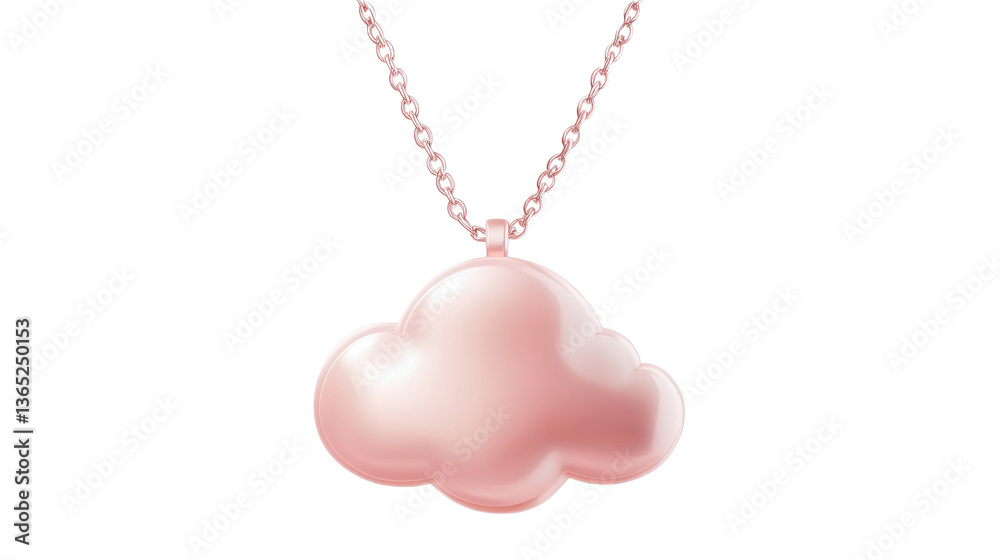 Fototapeta premium pink necklace isolated on white background
