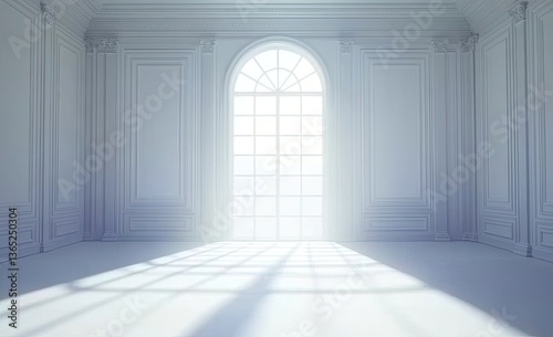 Grand, sunlit, classical interior