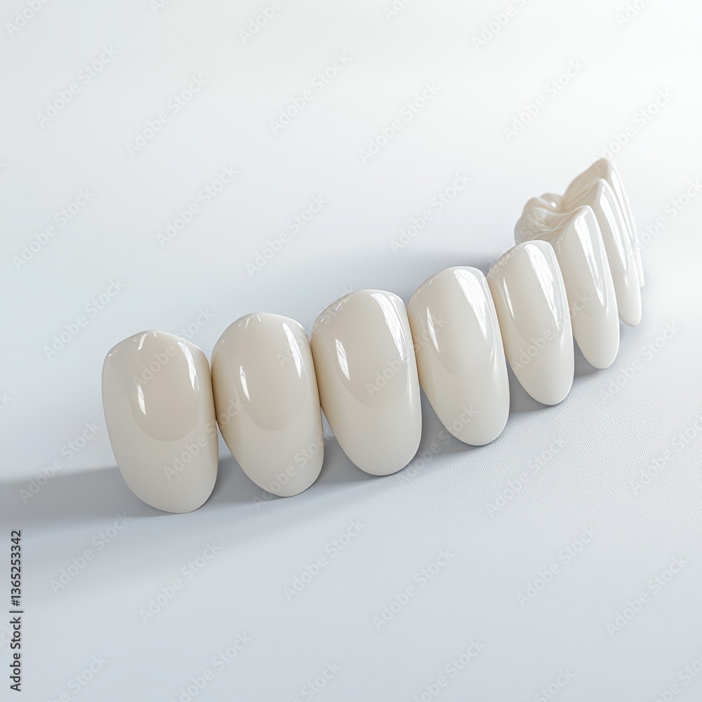 Elegant white artificial nails arranged neatly on a surface for display and inspiration in nail art
