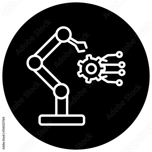 Automation Engineering Icon - Smart Technology & AI Systems Black Circle Icon