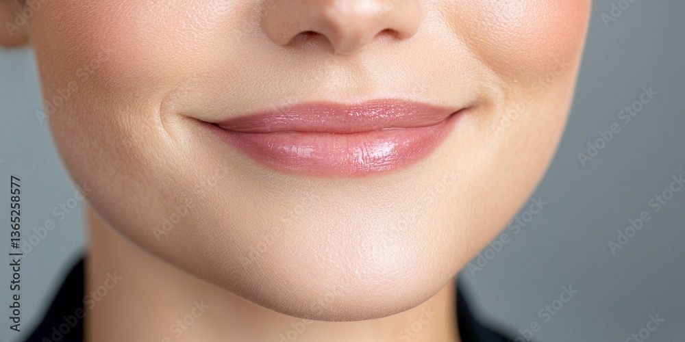 Close Up of Woman's Face with Glowing Skin and Subtle Sparkle Close Up of Woman's Face with Glowing Skin and Subtle Sparkle