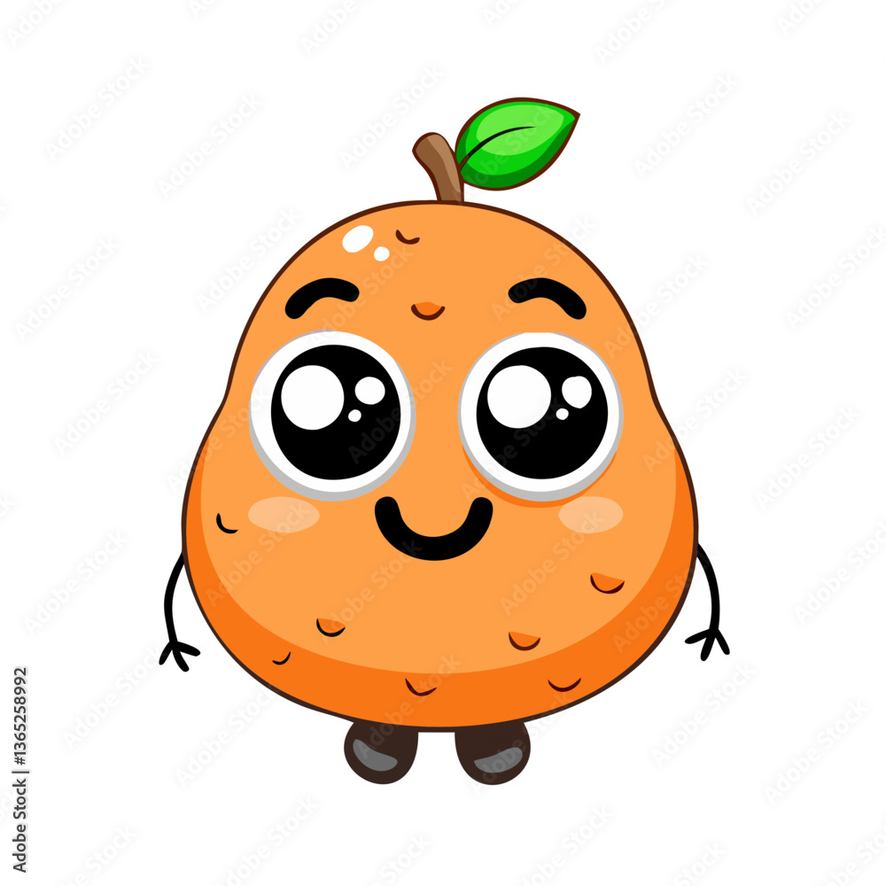 Fototapeta premium cartoon orange fruit character