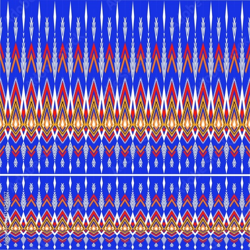 Traditional Thai Ikat Pattern in Blue