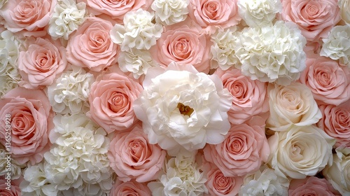 Pink and White Rose and Carnation Floral Arrangement