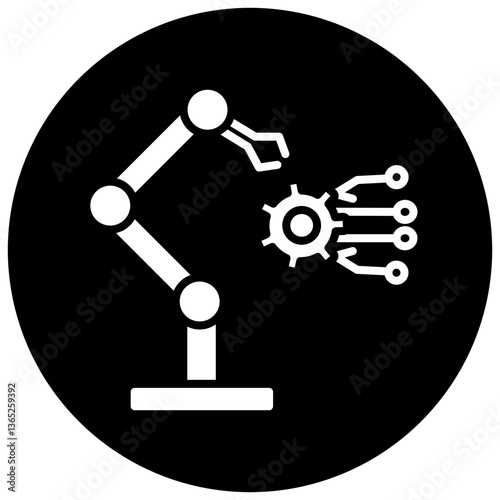 Automation Engineering Icon - Smart Technology & AI Systems Black Circle Icon