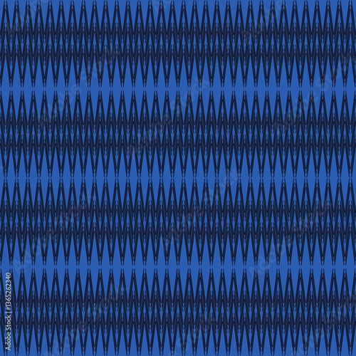 Vertical Zigzag Diamond Pattern on Blue