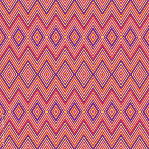 Vibrant Retro Diamond Line Pattern