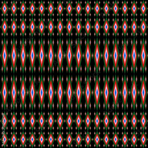 Vibrant Tribal Diamond Pattern
