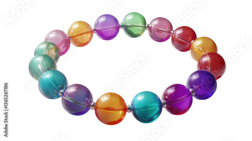 Rainbow Bead Bracelet: A vibrant, colorful bead bracelet showcases a spectrum of hues, from cheerful oranges to tranquil blues, each bead reflecting light and adding a touch of fun and personal style.