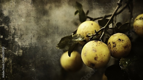 Ripe yellow fruit on branch.