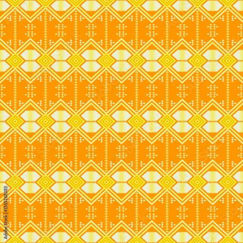 Yellow and Orange Tribal Diamond Pattern