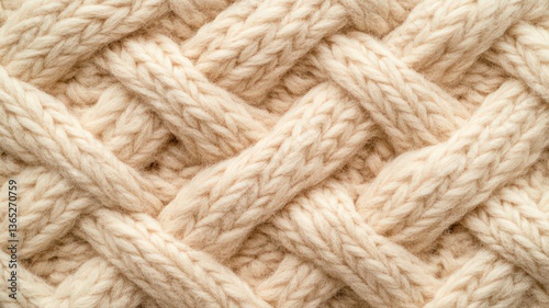Beige Cable Knit Fabric Texture