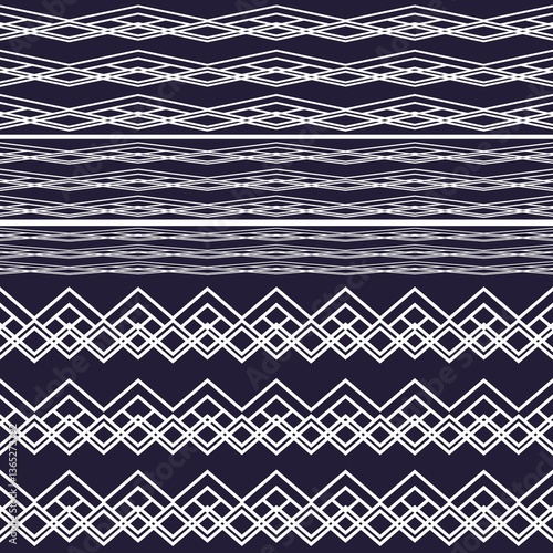 Intricate White Line Pattern on Navy
