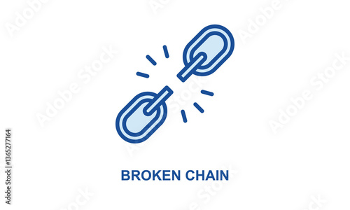 Broken Chain Vector Icon Isolated On White Background
