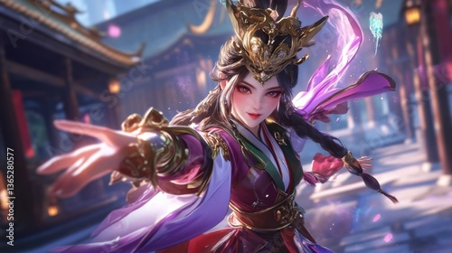 An AI powered video game AI, creating dynamic in-game characters that adapt to player behavior and strategies, Gaming tech style