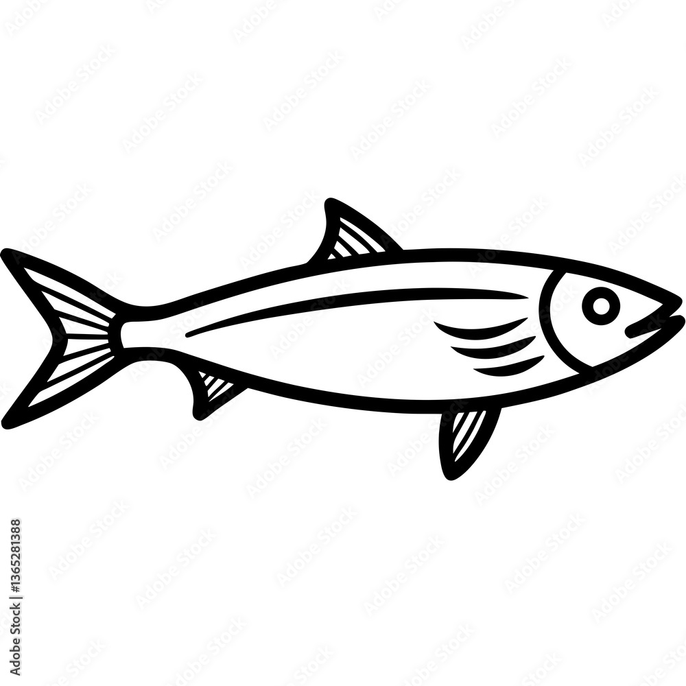 Fototapeta premium Sardine fish vector design, perfect for seafood-related graphics and digital projects.