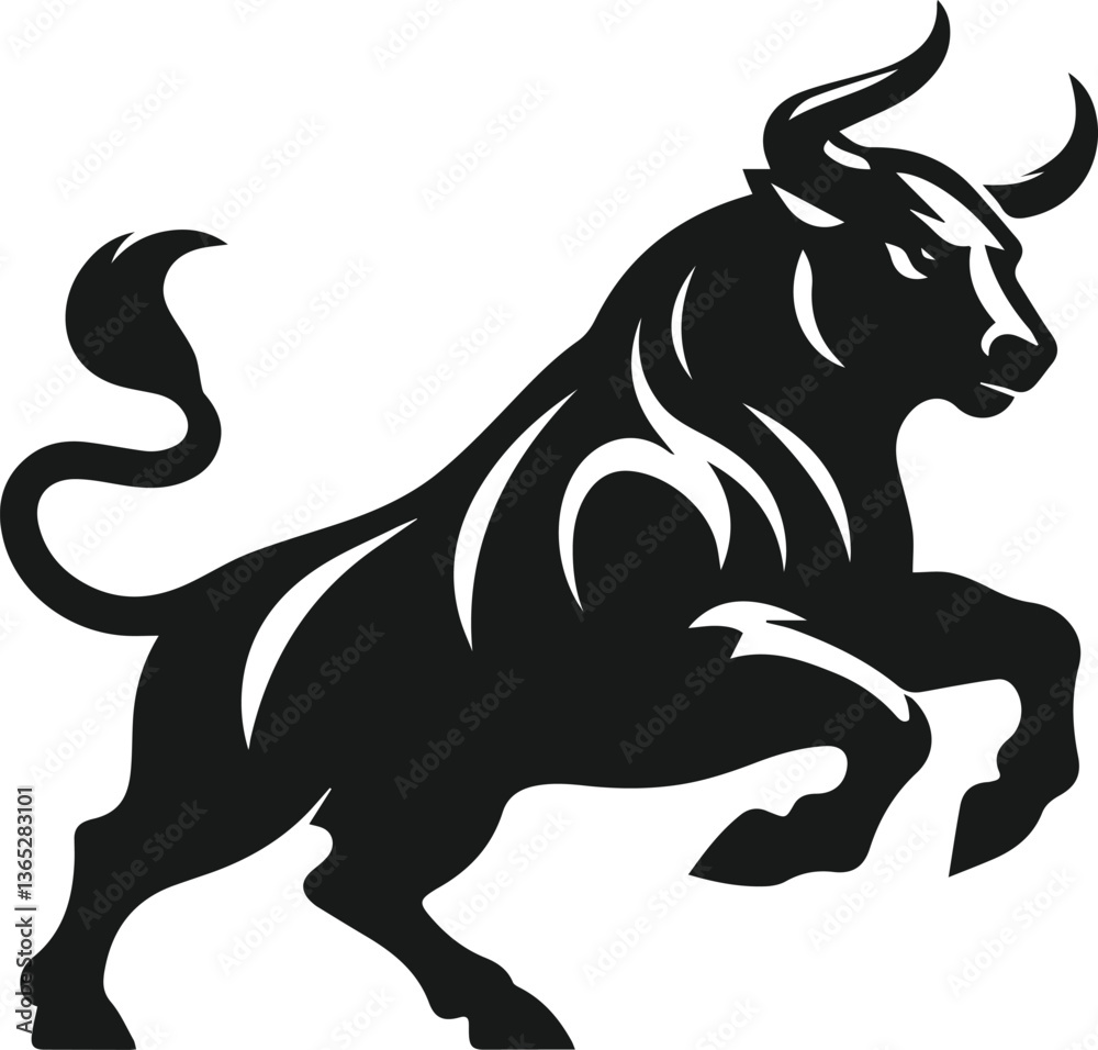 Obraz premium Bull animal vector silhouette